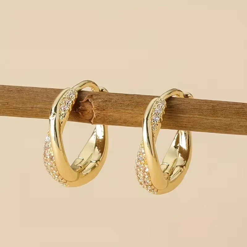 Klara – Ladies' Korean Style Linked Earrings with Zirconia