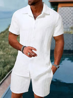 Cedric | Classic Button Shirt and Shorts Summer Set