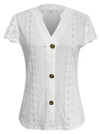 Debbie | Elegant Button V-Neck Shirt