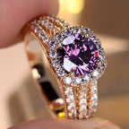 Nathalie | Amethyst Halo Ring