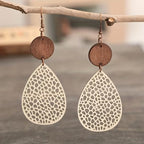 Vintage Leather Earrings with Cut-Out
