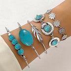 5-Piece Vintage Boho Bracelet Set