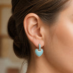 Lavinia | Turquoise Pavé Heart Earrings