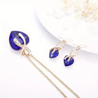 Rebecca | Sapphire Heart Necklace & Earrings Set