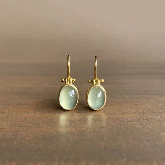 Lieke | Green Moonstone Earrings