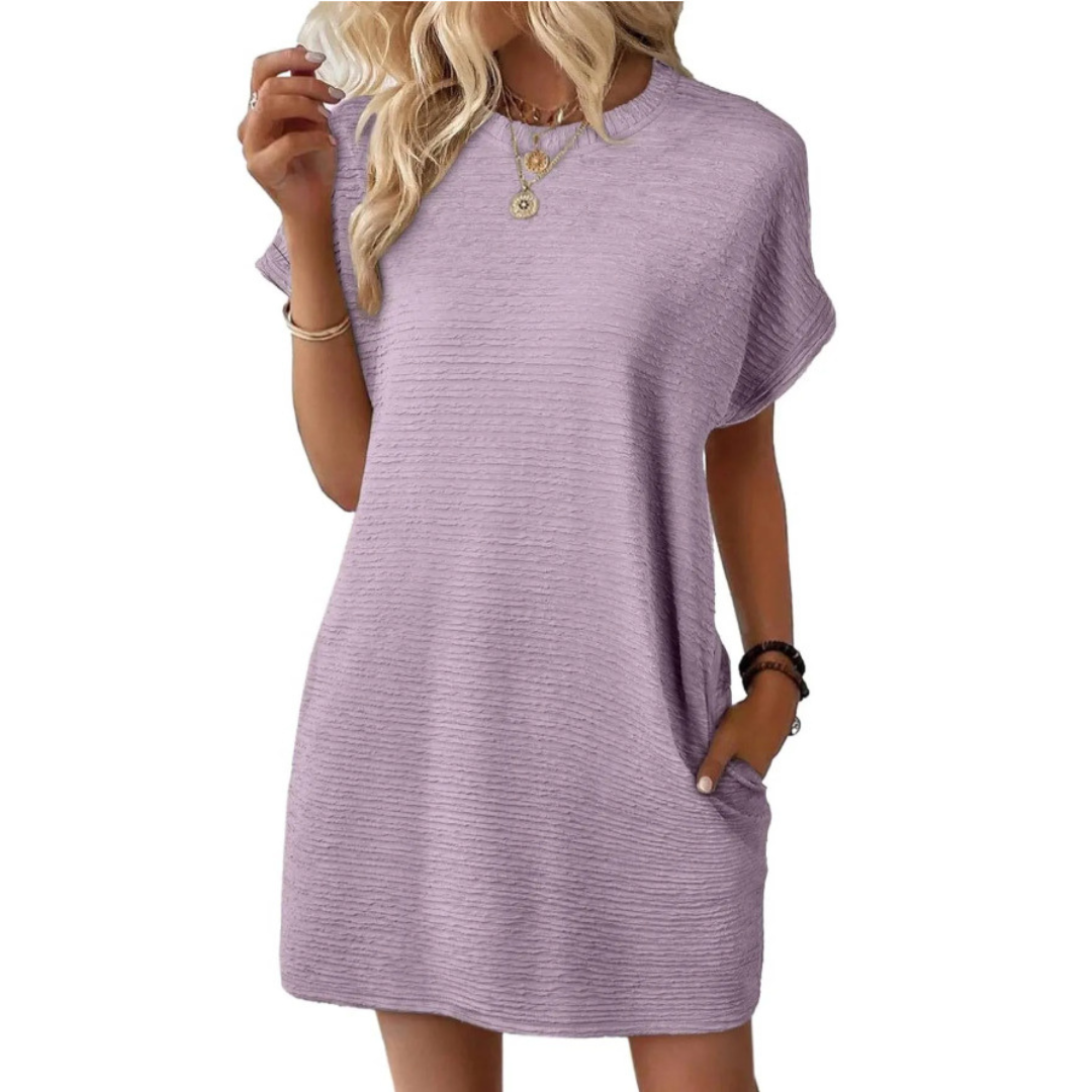 Amelie | Minimalist Round Neck Summer Dress