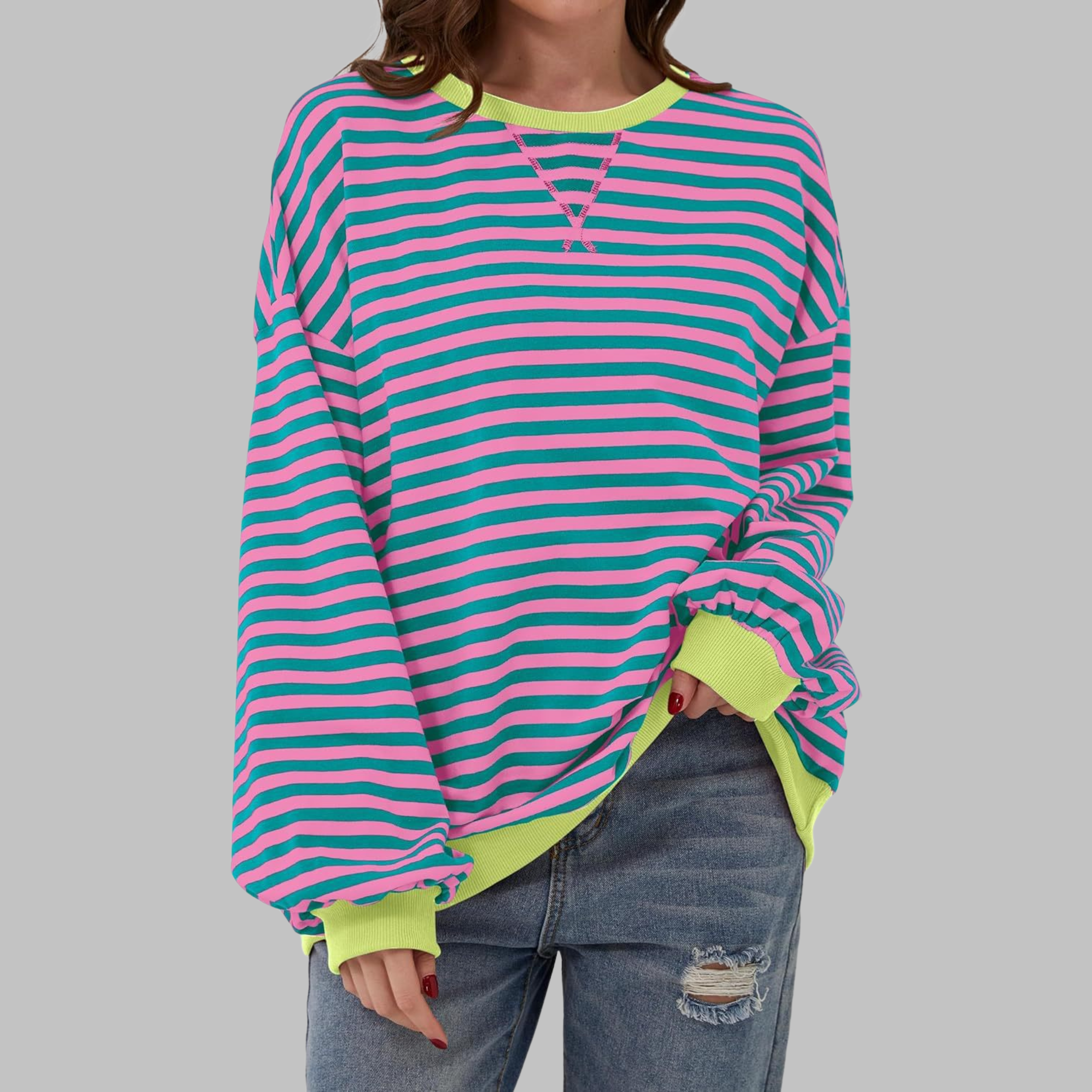 Mireille | Casual Long Sleeve Striped Sweatshirt