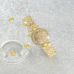 Emmanuelle | Gold Watch & Bracelet Set