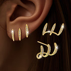 Elegant Rhinestone Three-Prong Earrings