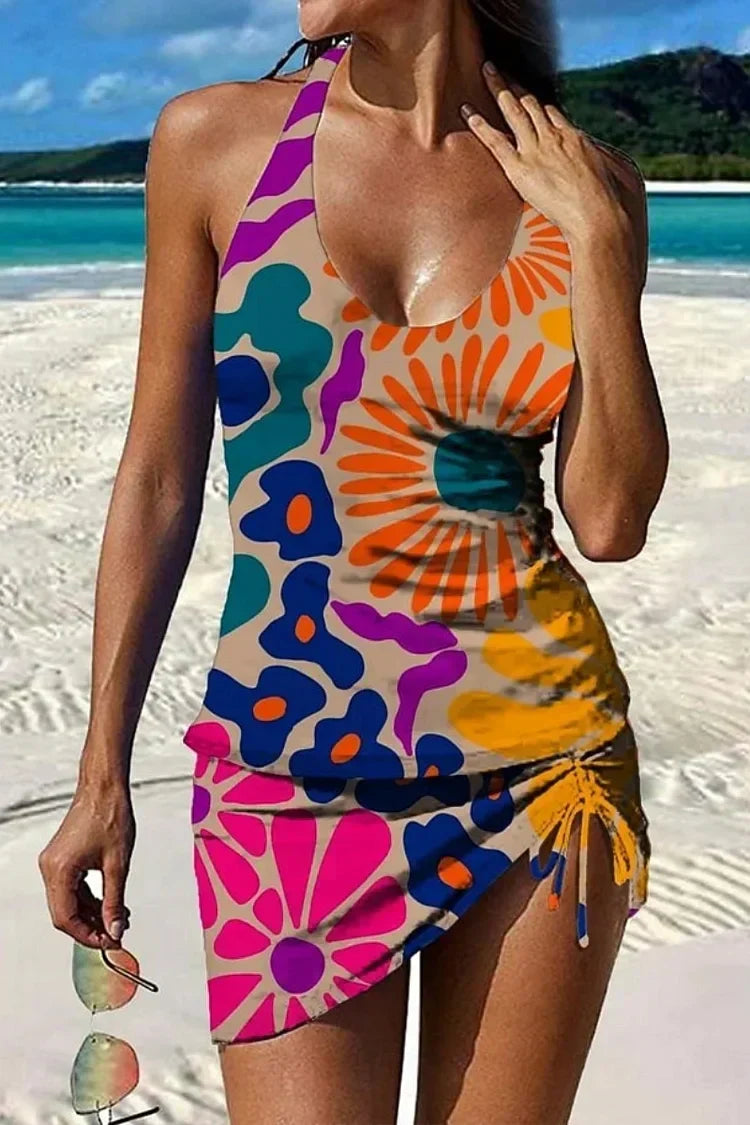 Cassandra | Floral Graphic Tankini with Shorts