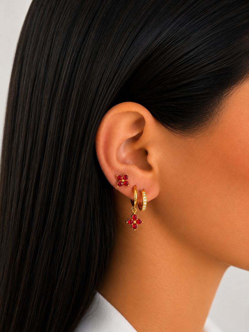 Kos Red Earring Set