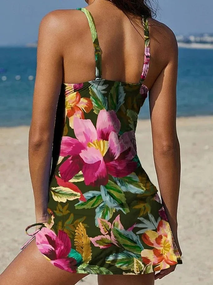 Cassandra | Floral Graphic Tankini with Shorts