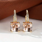 Ulrica | Gold Stone Hoop Earrings