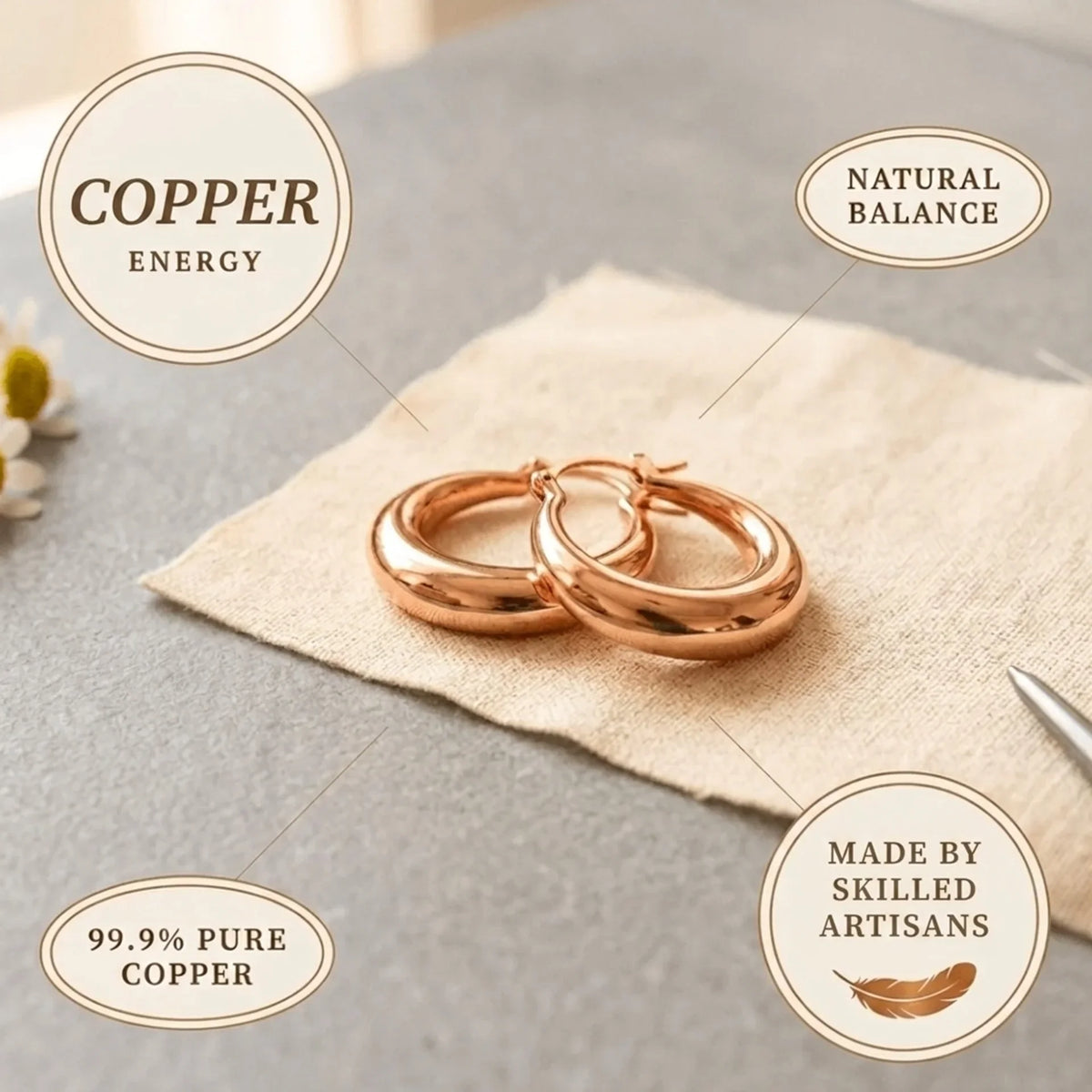 Linnea | Elara Copper Hoop Earrings