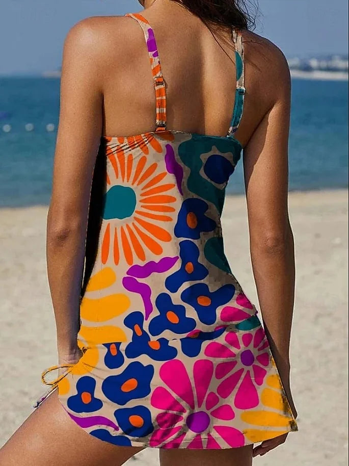 Cassandra | Floral Graphic Tankini with Shorts