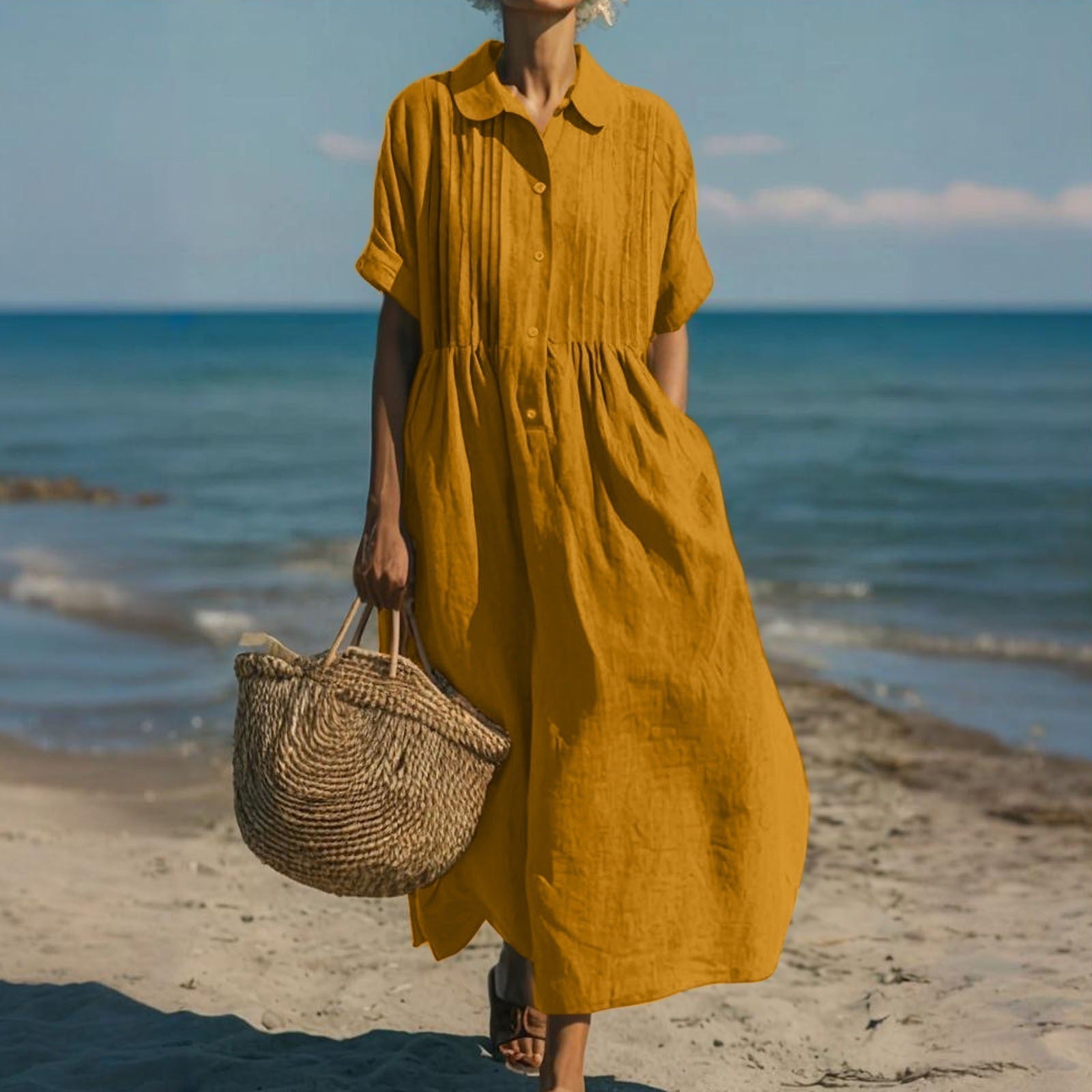 Mandy | Elegant Collared Button Dress