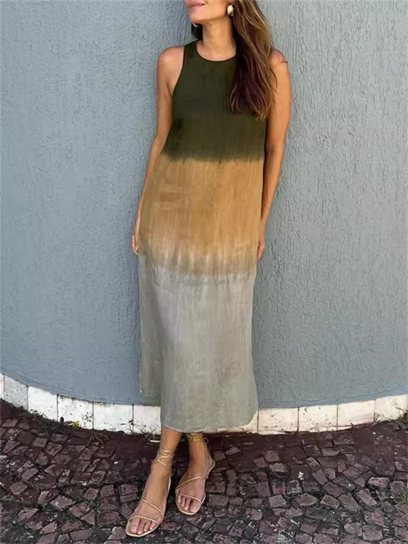 Katrina | Sleeveless Round Neck Summer Dress