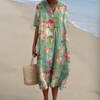 Nathalie | Stylish Multicolour V-Neck Dress