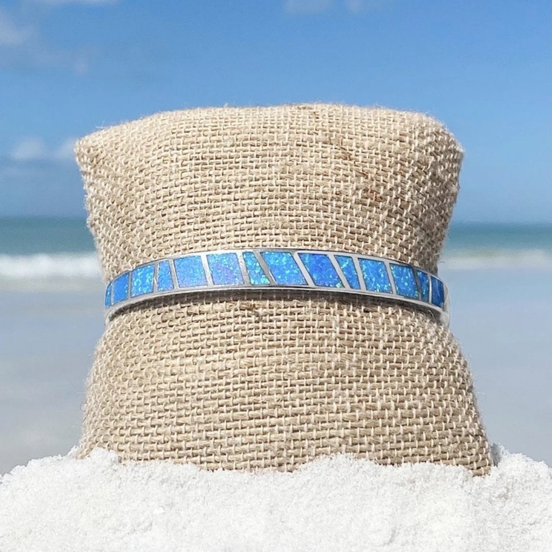 Fiona | Blue Silver Opal Bracelet
