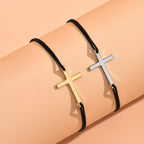 Braided Cross Pair Bracelet