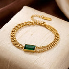 Mabel | Emerald Bar Bracelet
