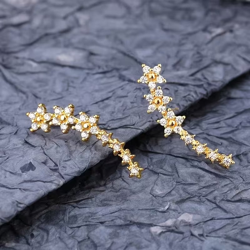 Flower Earrings with Sequins