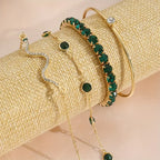 Livia | Green Gemstone Bracelet Set