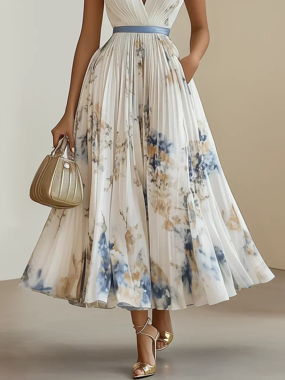 Molly | Elegant Sleeveless Long V-Neck Dress