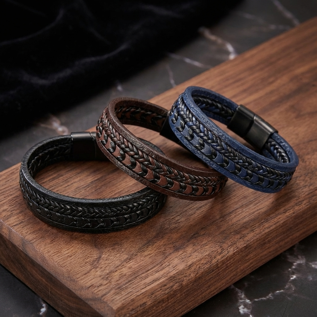 Felix | Braided Leather Viking Bracelet