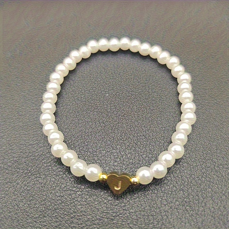 Stylish Bracelet with Heart Initial (A–Z)