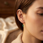 Valérie | Gold Emerald Drop Earrings