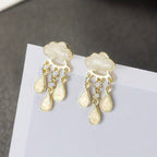 Elegant Cloud Umbrella Earrings with Tassels