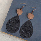 Vintage Leather Earrings with Cut-Out
