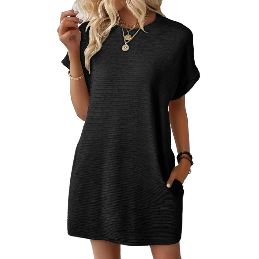 Amelie | Minimalist Round Neck Summer Dress