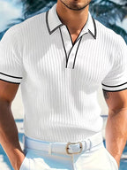Leonard | Color-Blocked Short Sleeve Polo Shirt