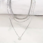 Elegant multi-layered necklace with round pendant