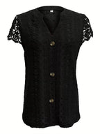 Debbie | Elegant Button V-Neck Shirt