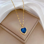 Margot | Gold Sapphire Heart Necklace