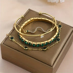 Livia | Green Gemstone Bracelet Set