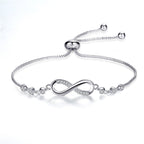 Stylish Adjustable Bracelet in Rose Gold in the Shape of an Infinity Symbol