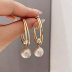 Eirlys | Gold Pearl Earrings