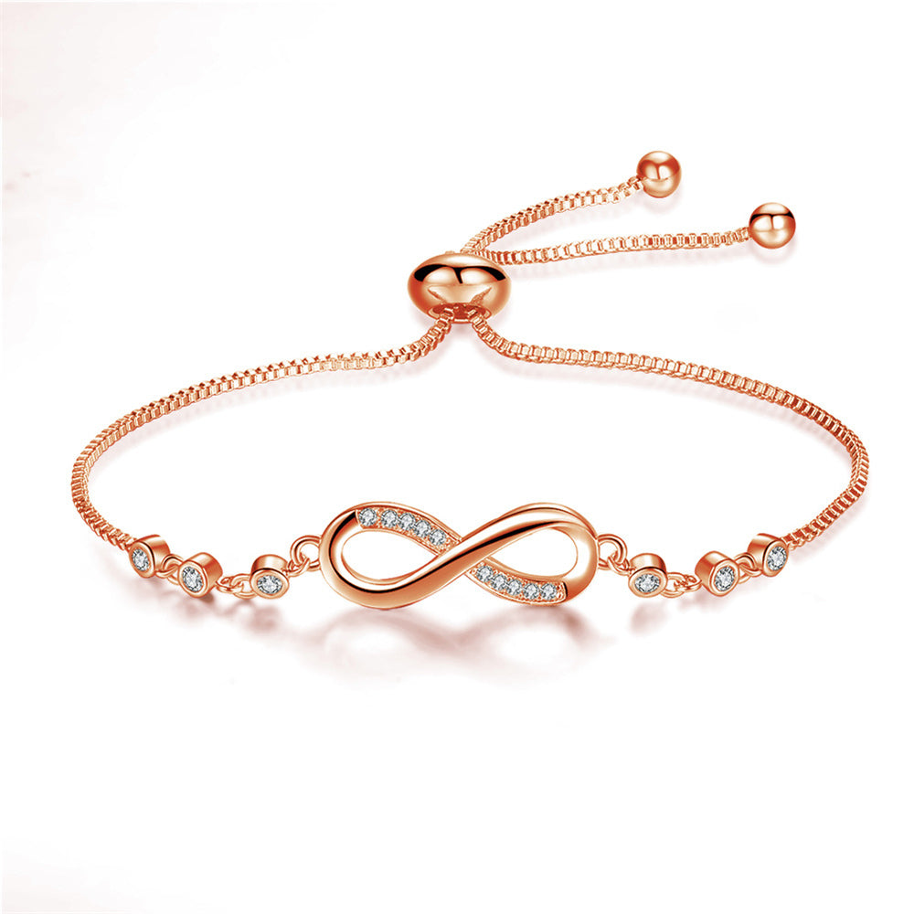 Stylish Adjustable Rose Gold Infinity Bracelets