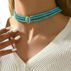 Jillian | Turquoise Beaded Layered Choker