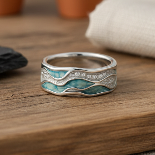 Coline | Turquoise Wave Silver Ring
