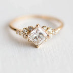 Maisie | Gold Square Solitaire Ring