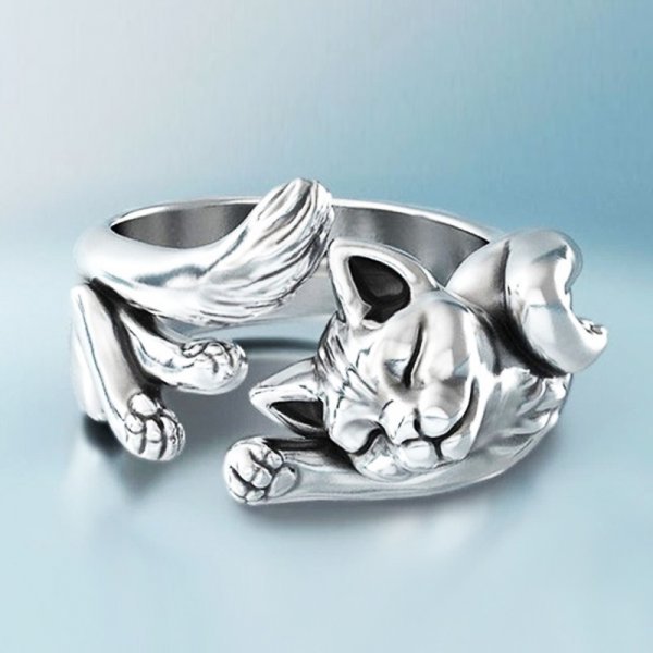 Vintage Cat | Silver Ring