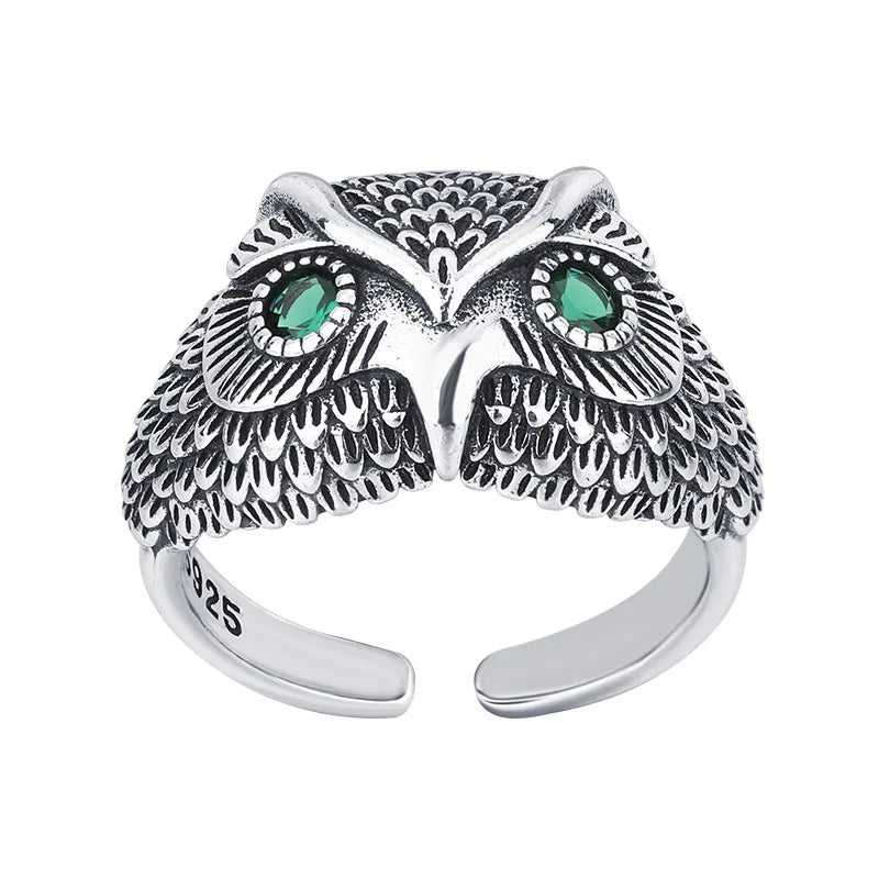 Owl Ring in Sterling Silver