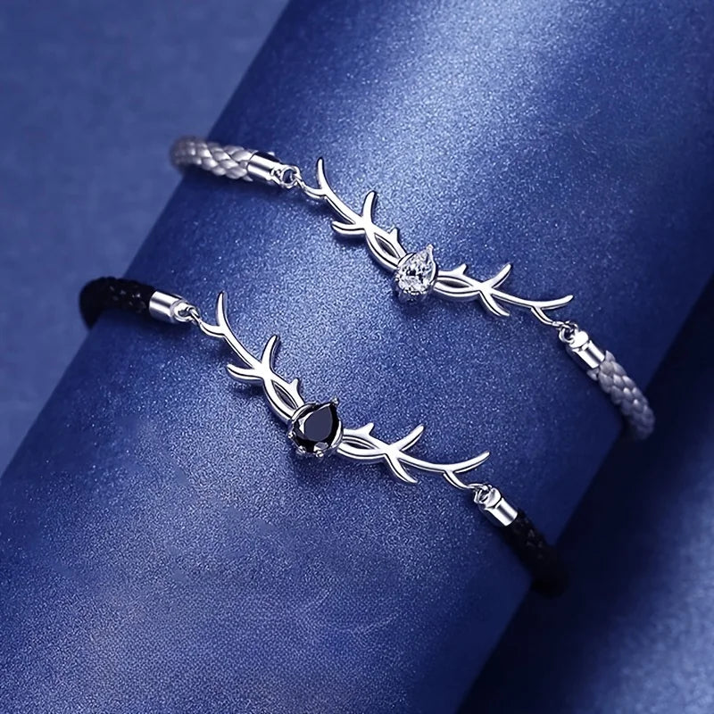 Antler Heart Bracelet with Cubic Zirconia