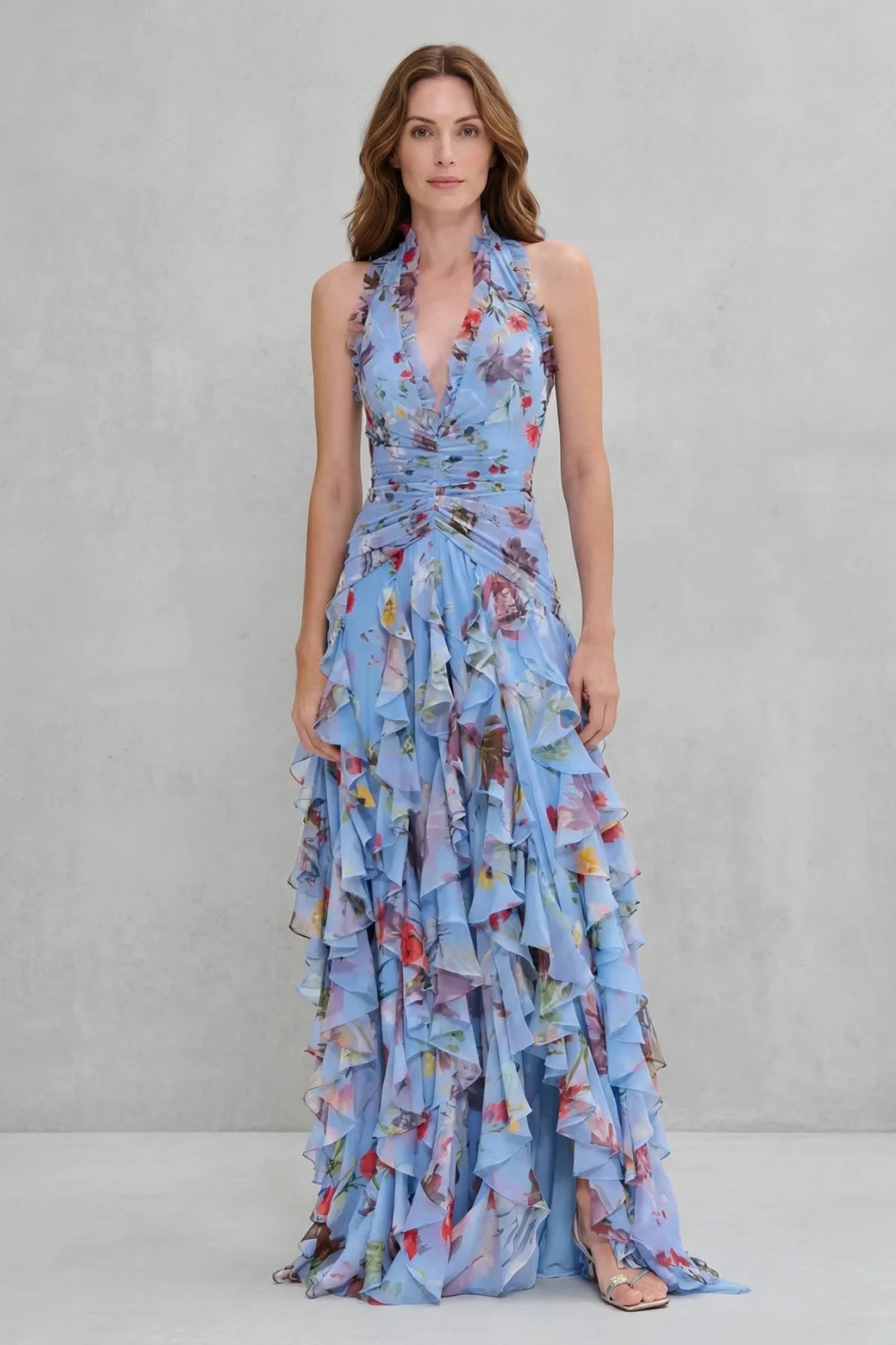 Delilah | Elegant Sleeveless Halter Maxi Dress