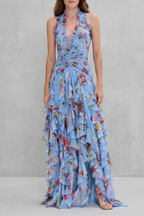 Delilah | Elegant Sleeveless Halter Maxi Dress